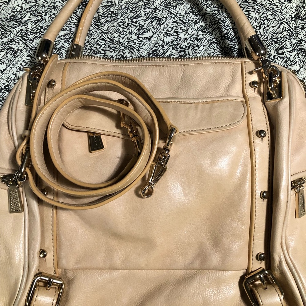 Slightly used Rebecca Minkoff 2wsy w/ strap color Tan or cream w/ dust bag